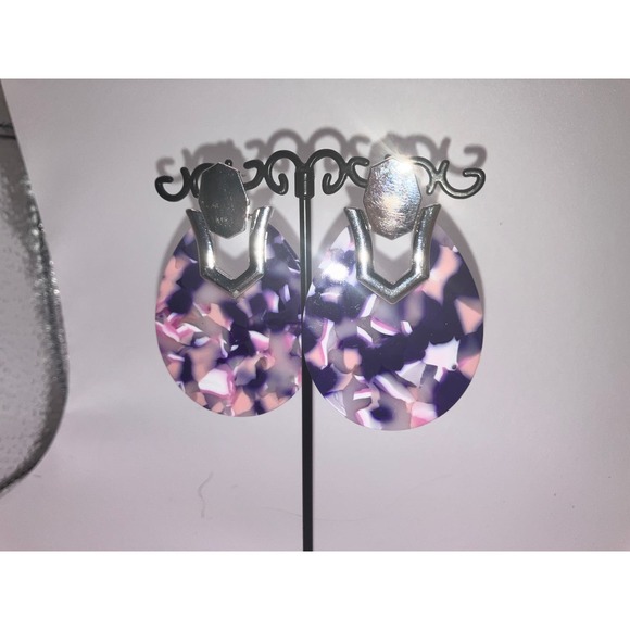 Papazzari Purple & Pink Tortoise Shell Pattern Earrings! - Picture 5 of 6